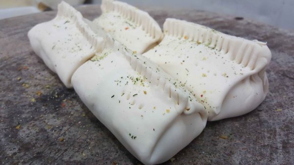 Chicken asparagus feta parcels
