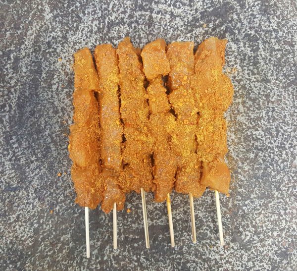 Peanut satay chicken sticks