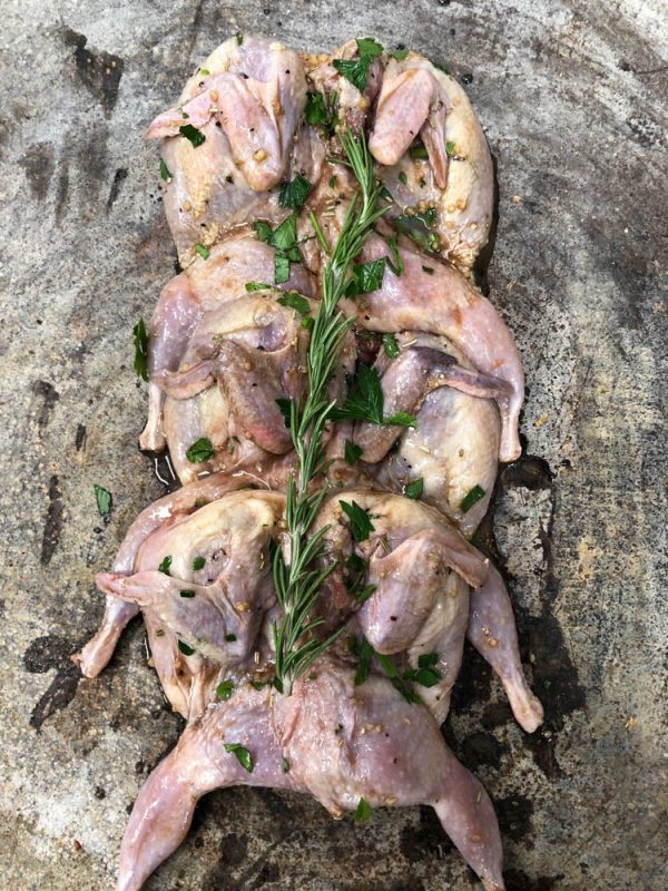 Marinated quails