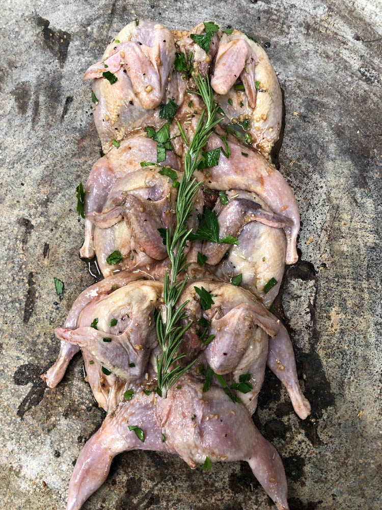 Marinated quails